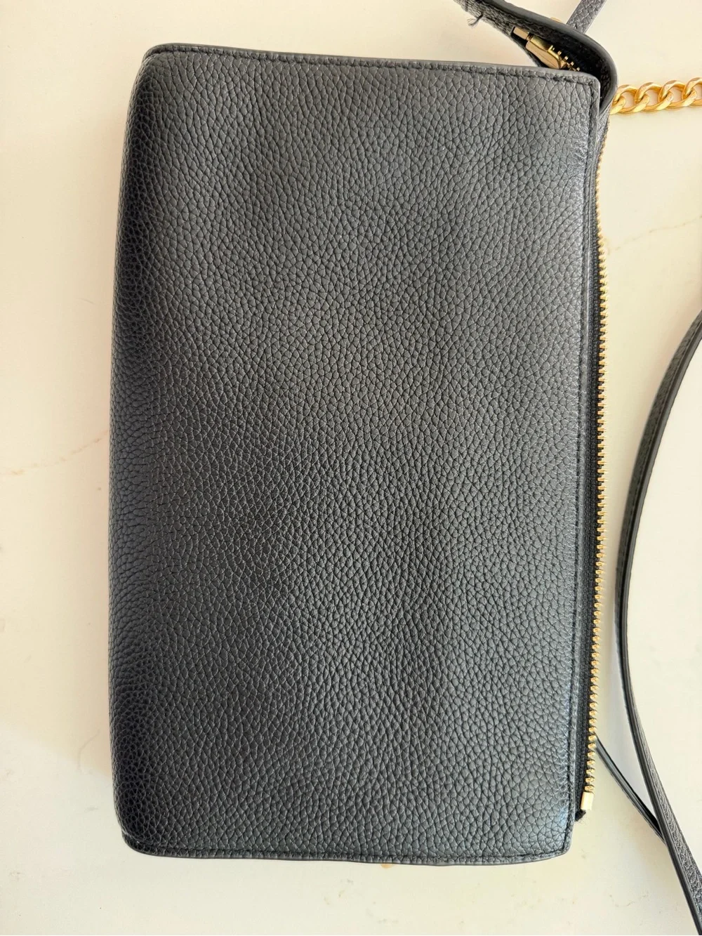 Tory Burch Black Leather Crossbody with Gold Hardware